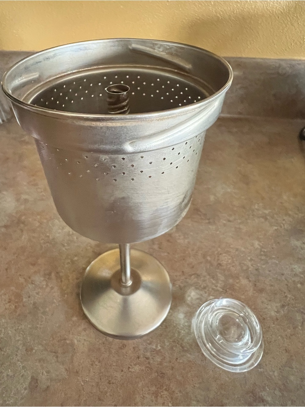Corningware Percolator basket and glass knob - 6 cup